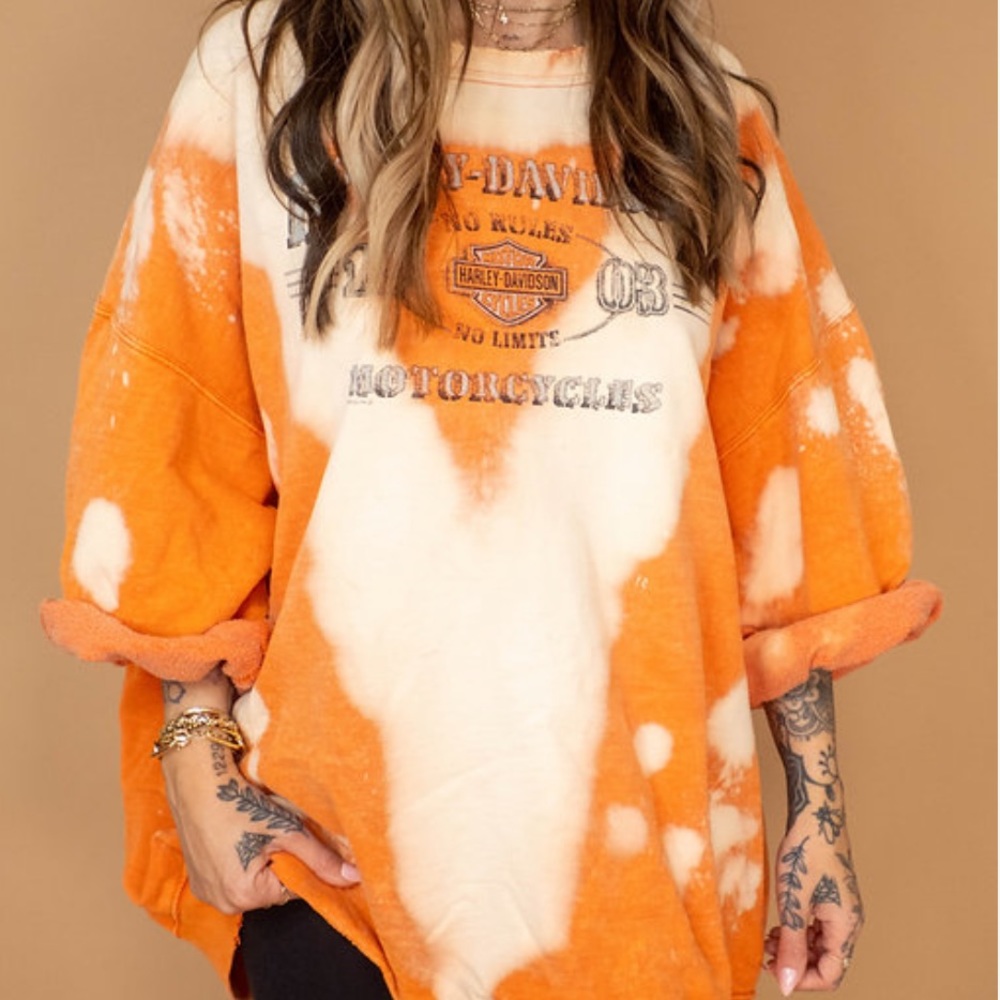 Champion Crewneck V Bleach Dye
